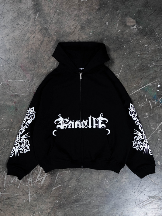 MOSAIC BLACK FRONTZIP HOODIE