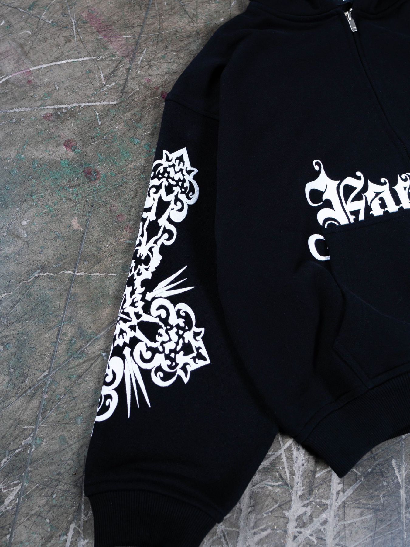 MOSAIC BLACK FRONTZIP HOODIE