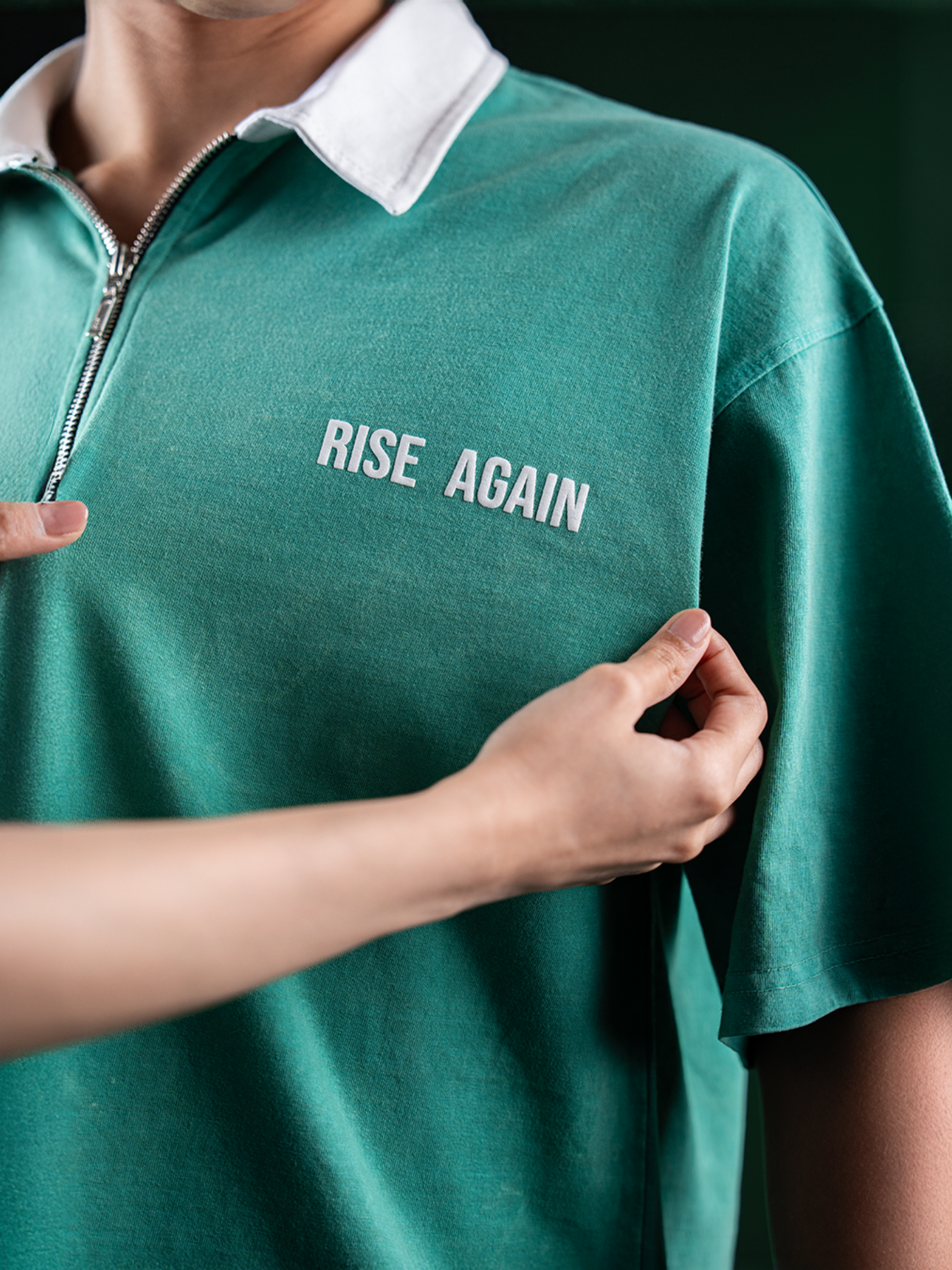 RISE AGAIN POLO TEE - ACID GREEN