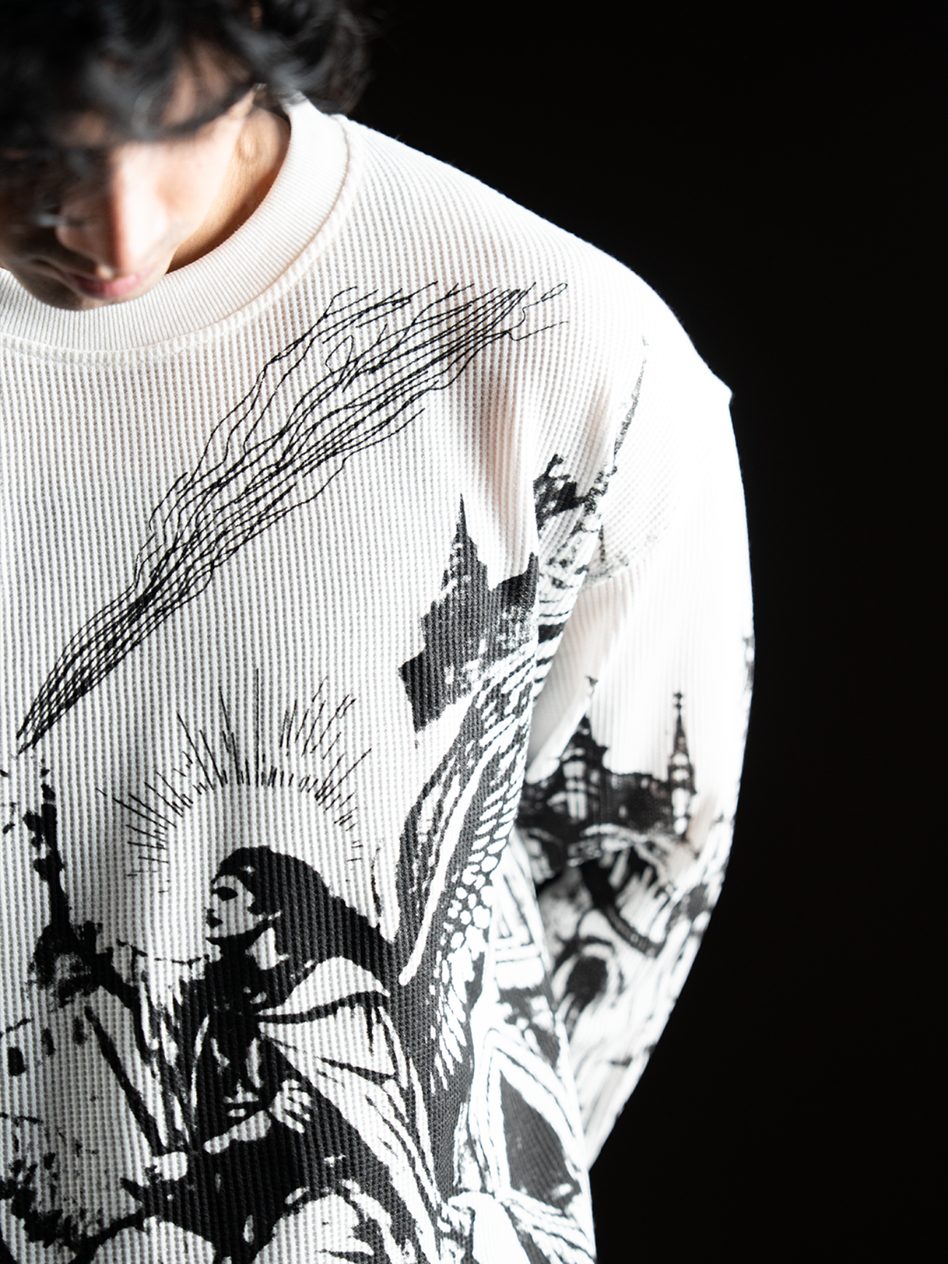 THE FALLEN CATHEDRAL WAFFLE TEE