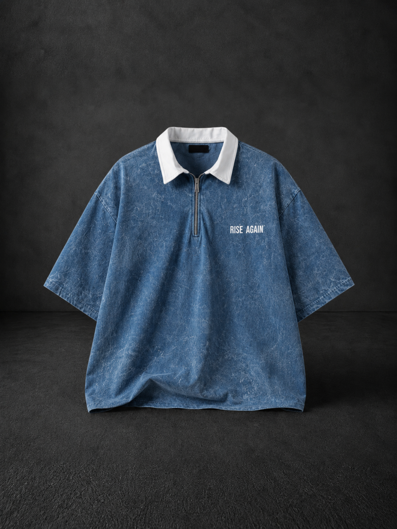 RISE AGAIN POLO TEE - ACID BLUE