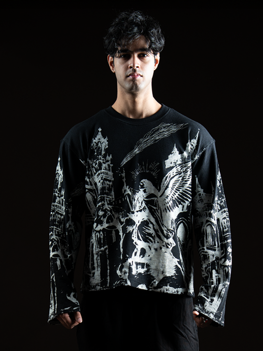 THE FALLEN CATHEDRAL WAFFLE TEE