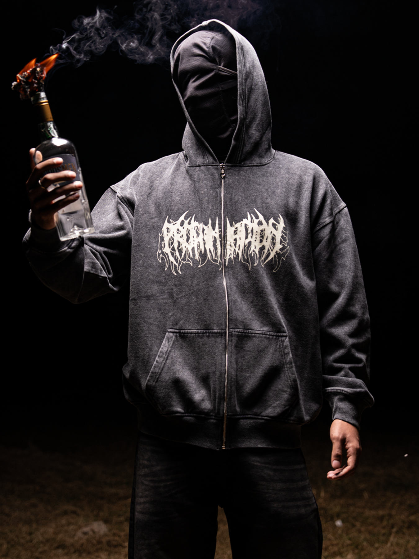WHITE SOUL ZIP-UP HOODIE