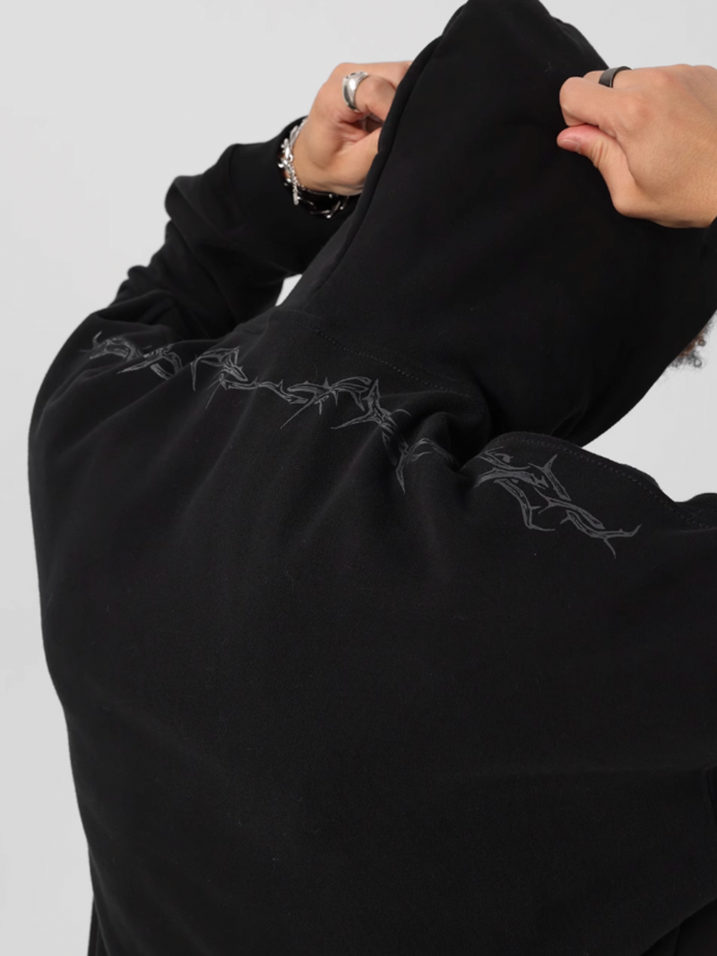 Glue Crack Print Hoodie