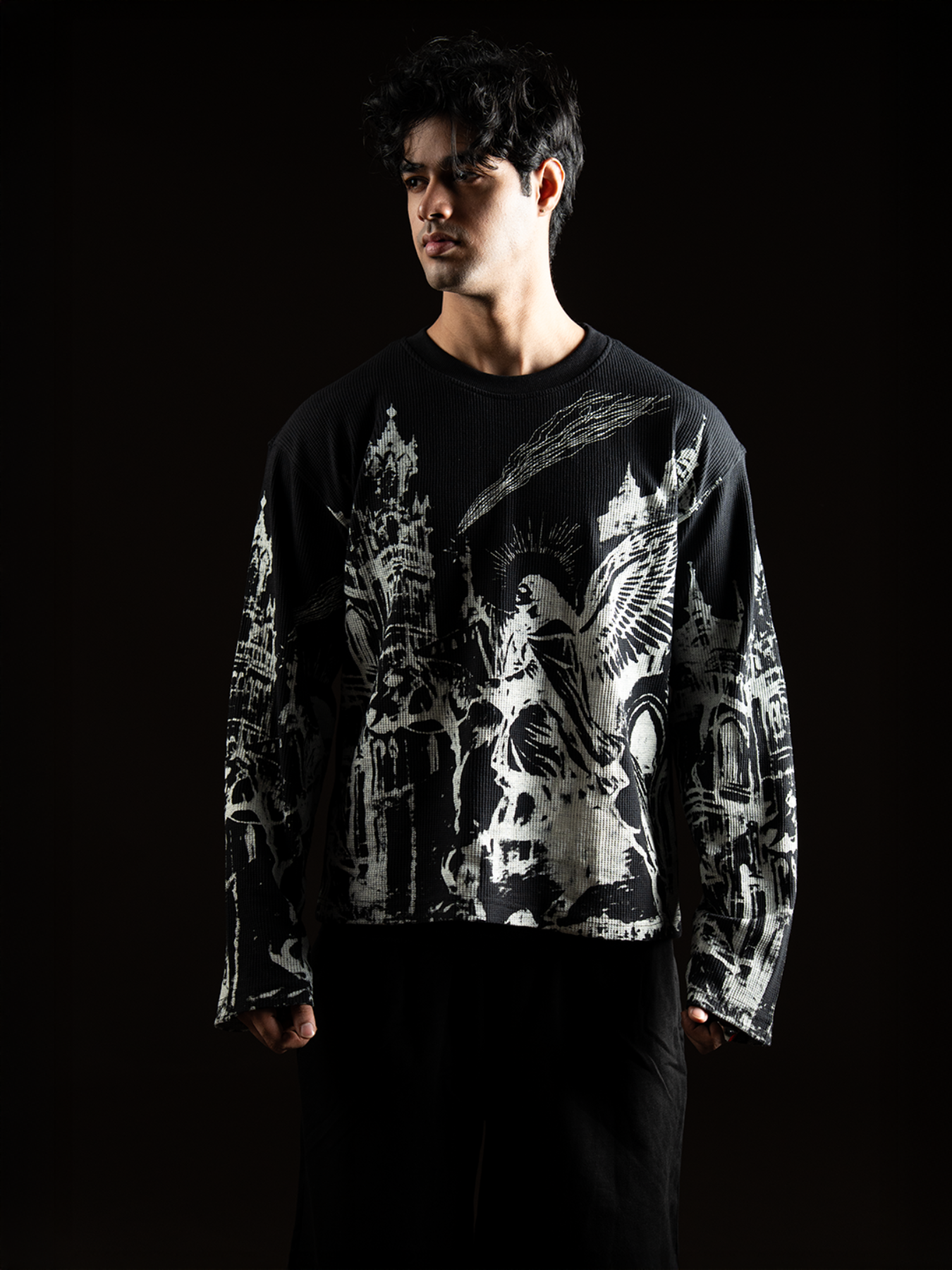 THE FALLEN CATHEDRAL WAFFLE TEE