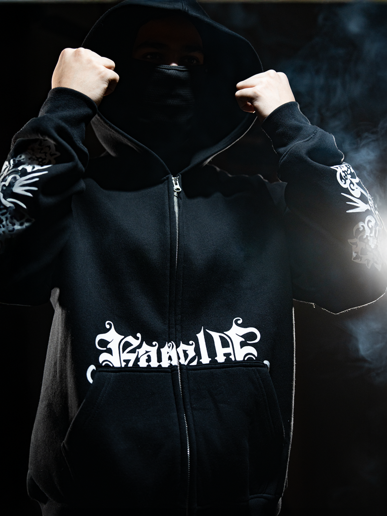 MOSAIC BLACK FRONTZIP HOODIE
