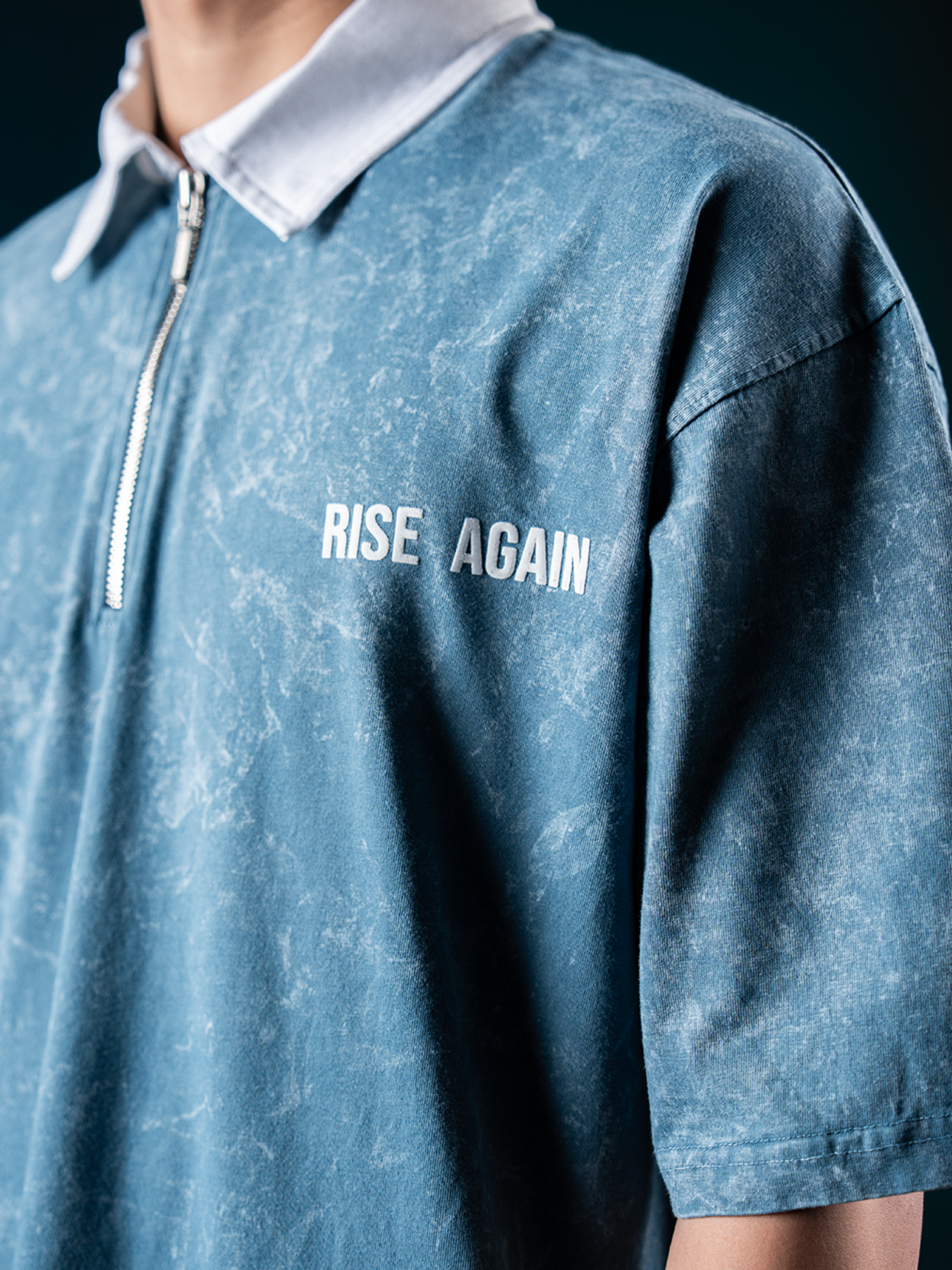 RISE AGAIN POLO TEE - ACID BLUE