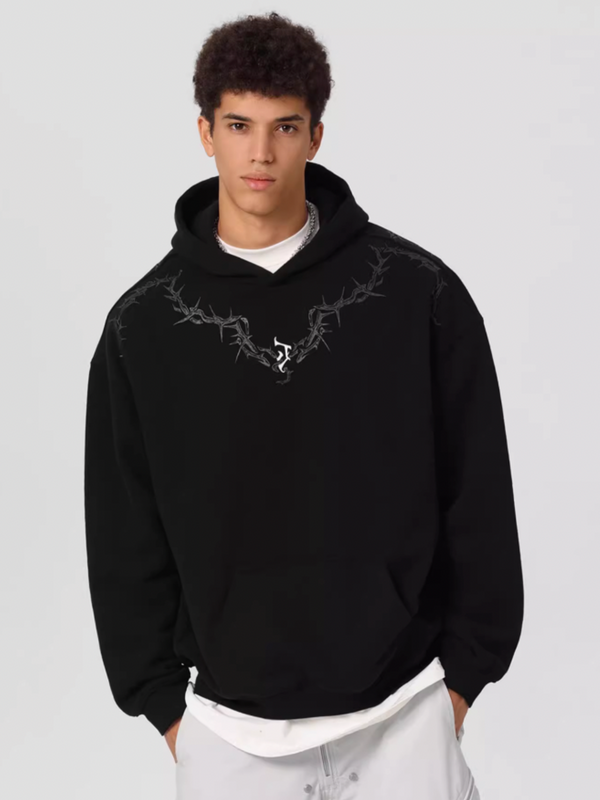 Glue Crack Print Hoodie