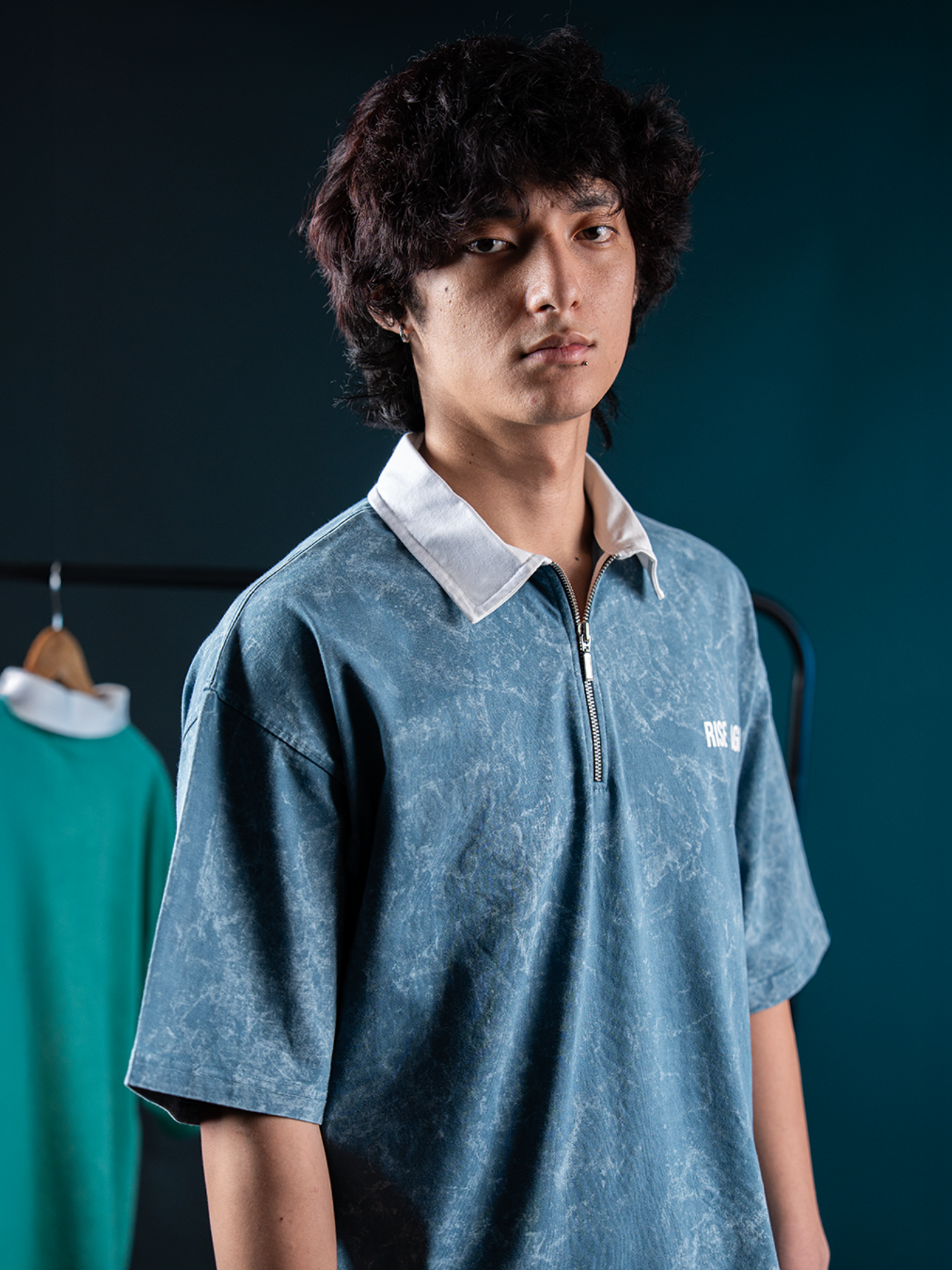 RISE AGAIN POLO TEE - ACID BLUE