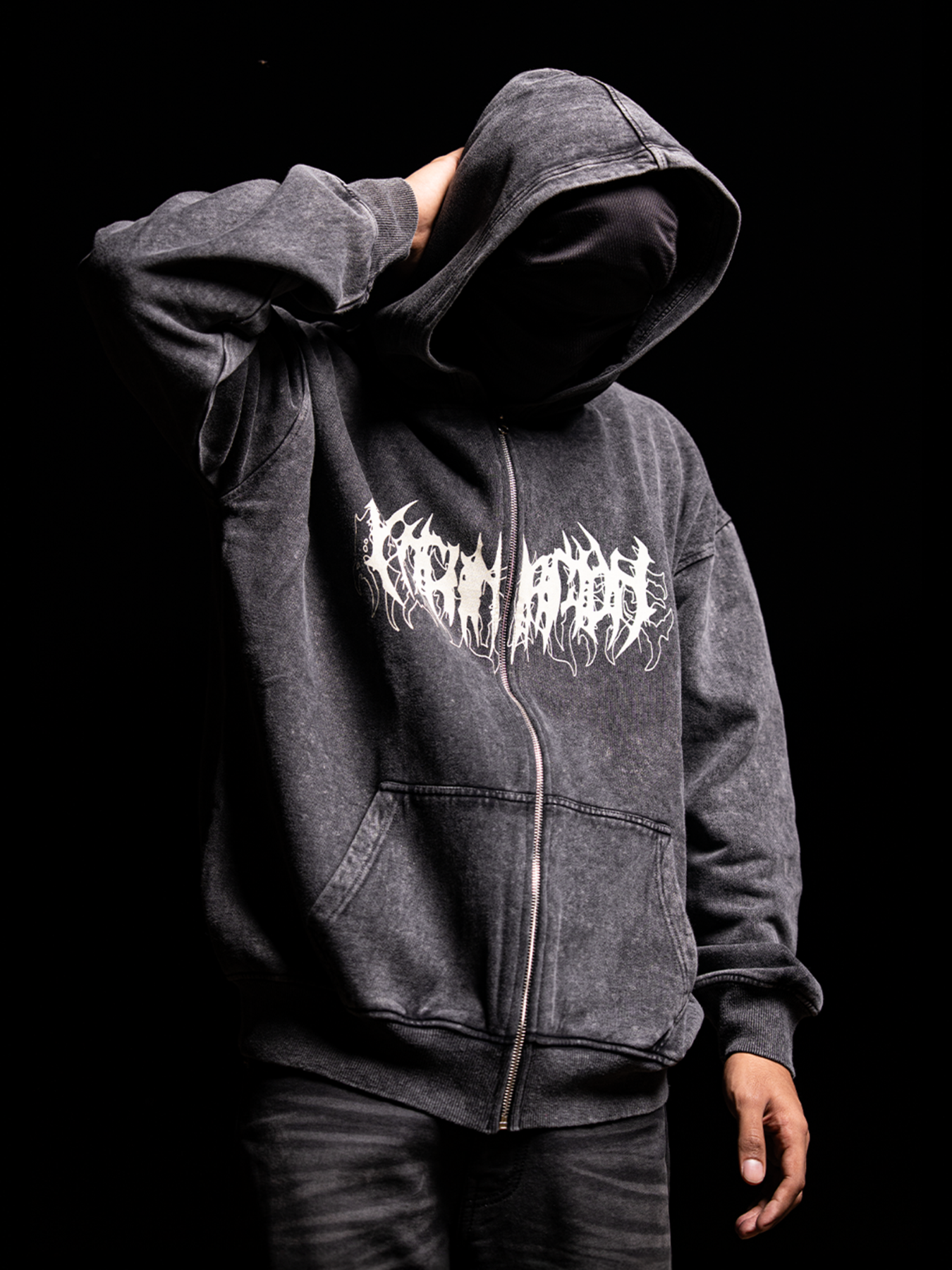 WHITE SOUL ZIP-UP HOODIE