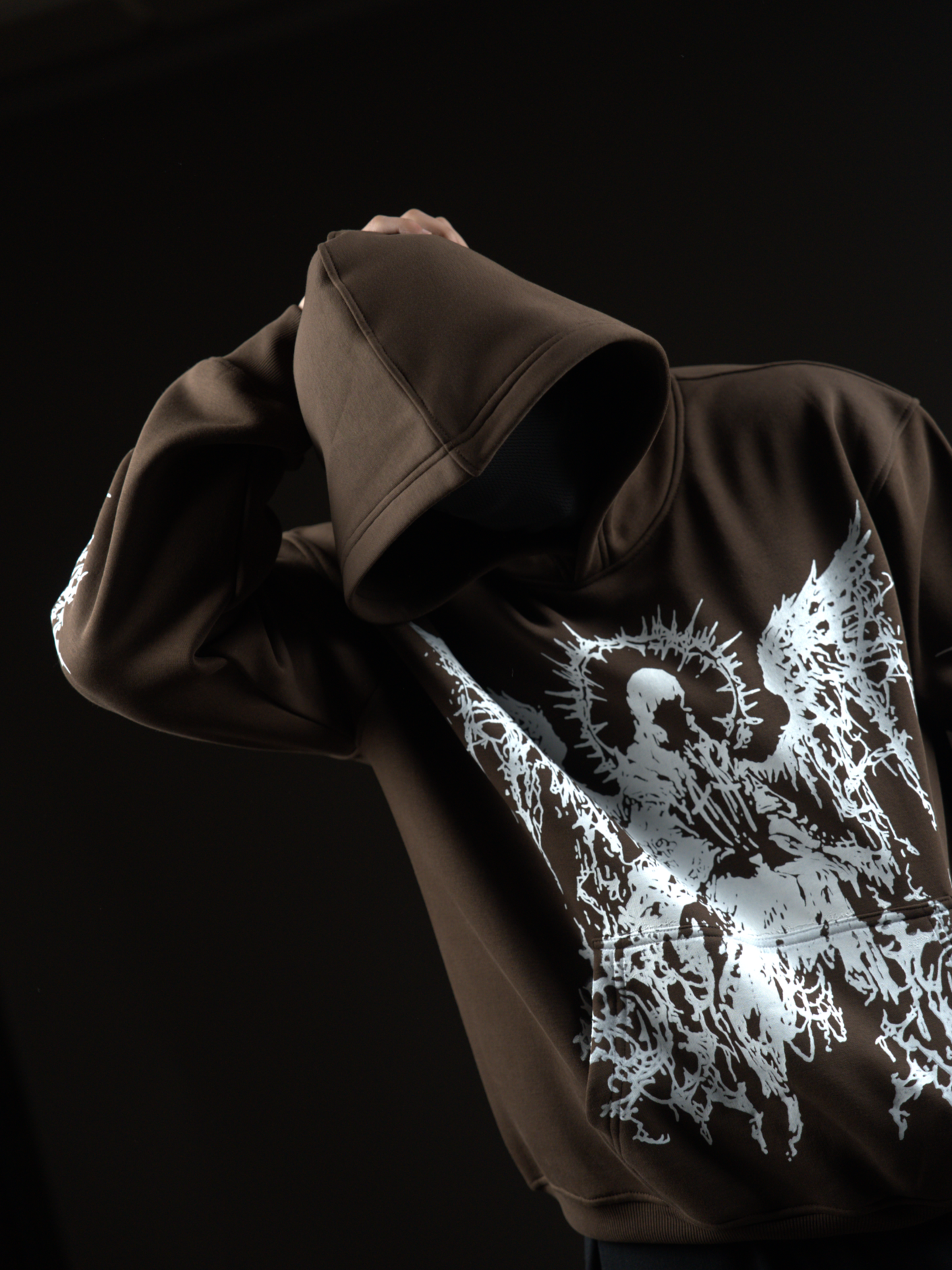GOTHIC DEMON HOODIE (BROWN)