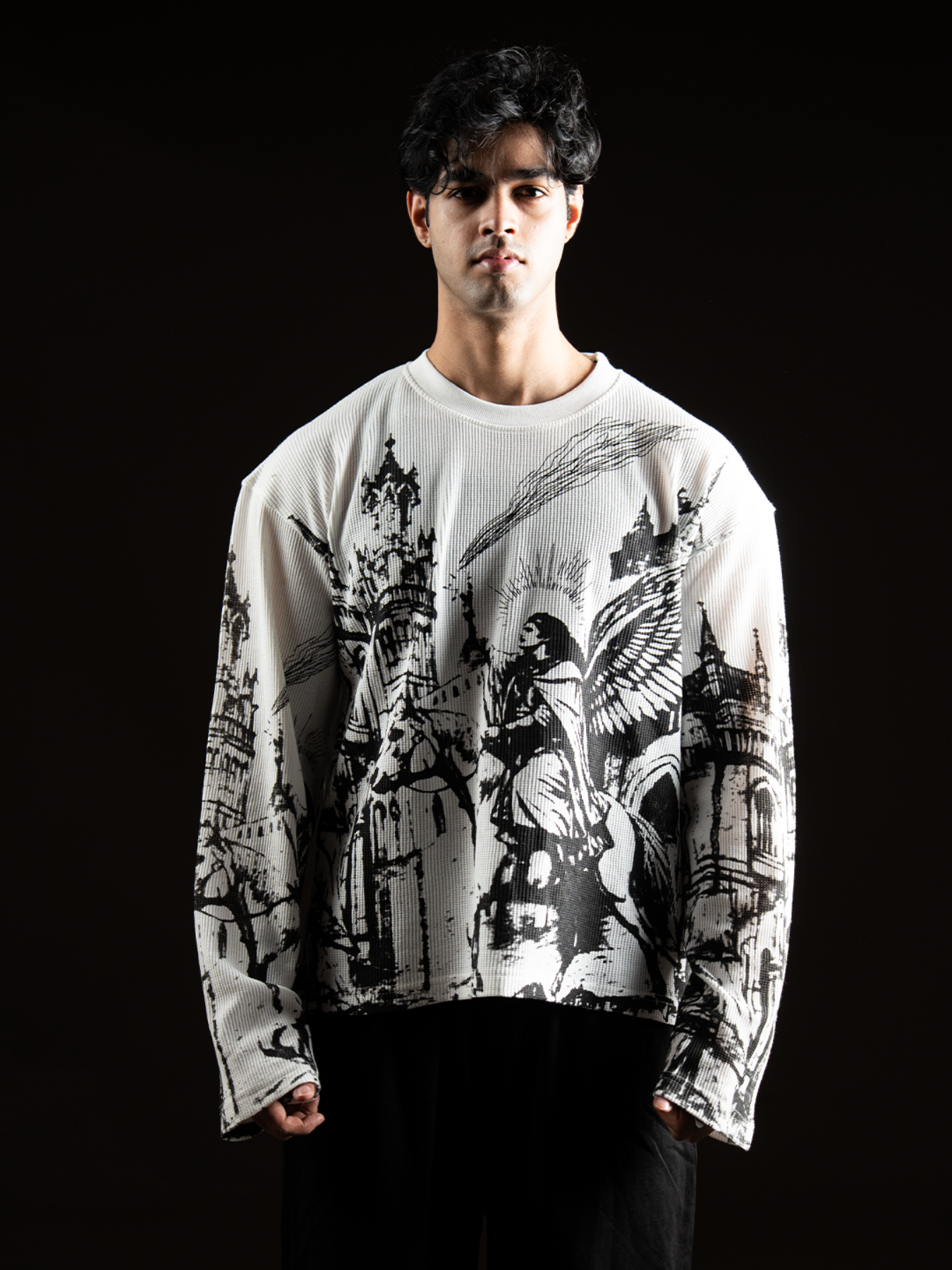 THE FALLEN CATHEDRAL WAFFLE TEE