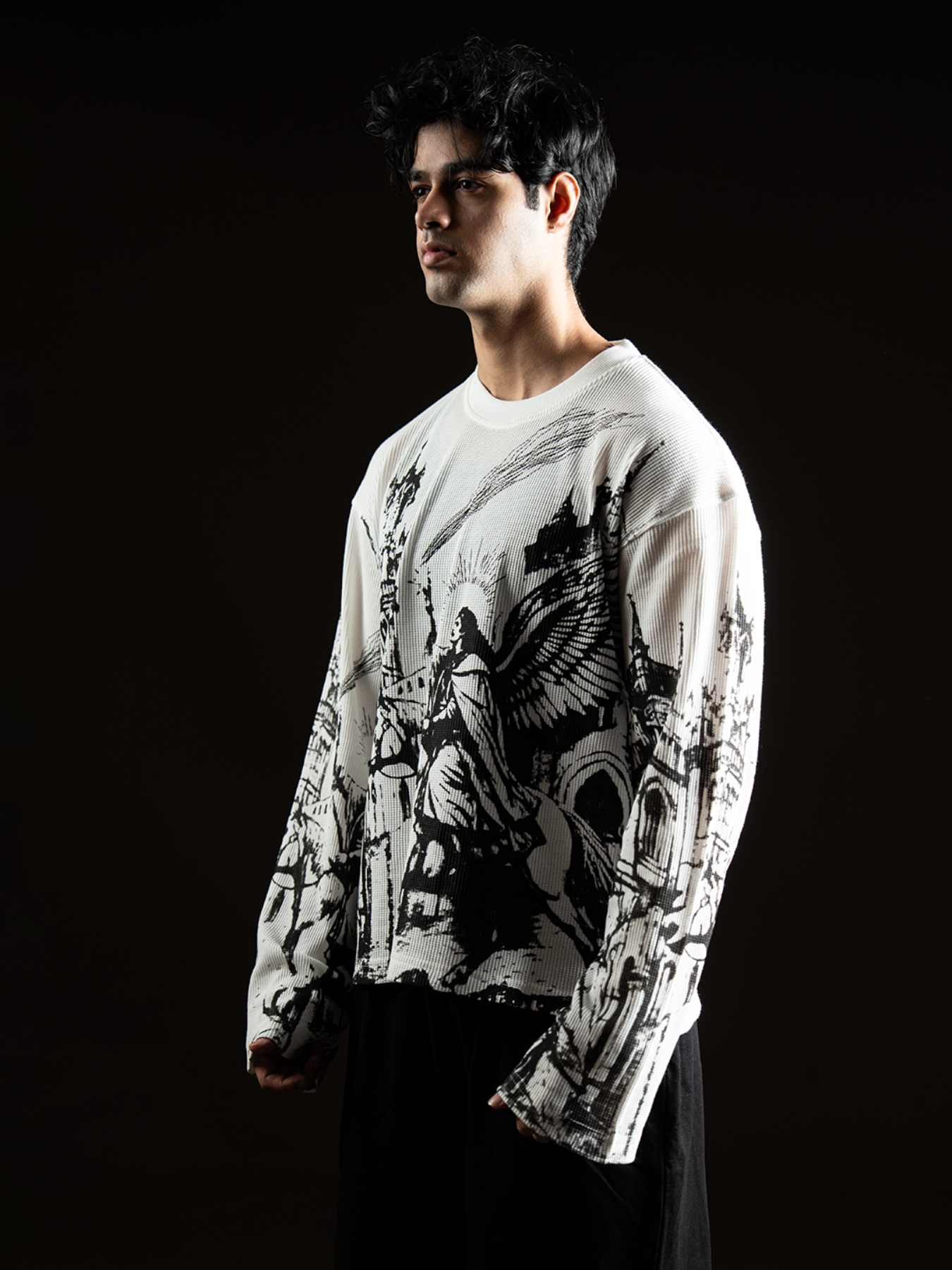 THE FALLEN CATHEDRAL WAFFLE TEE