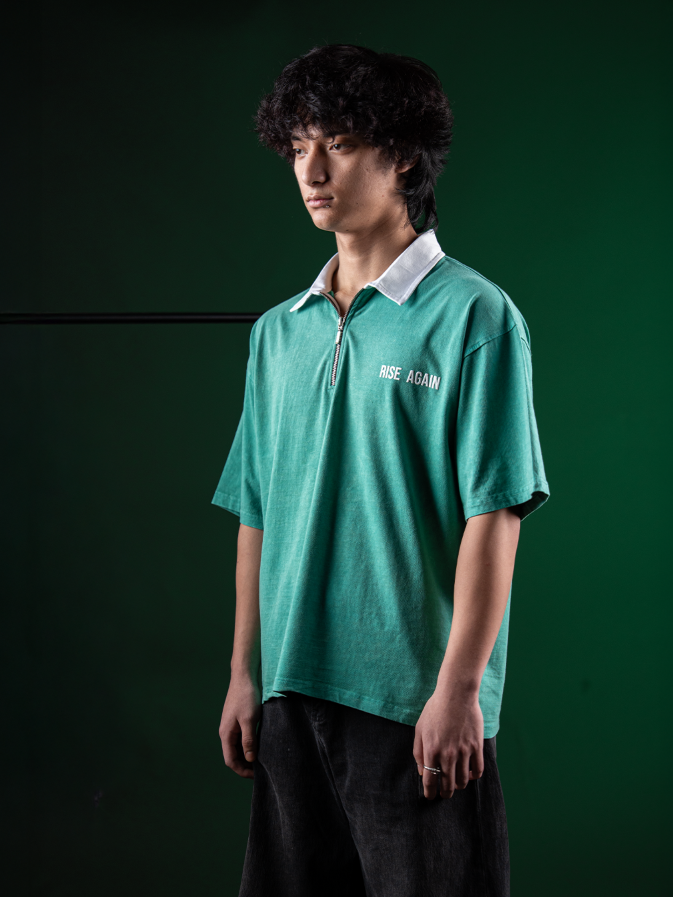 RISE AGAIN POLO TEE - ACID GREEN