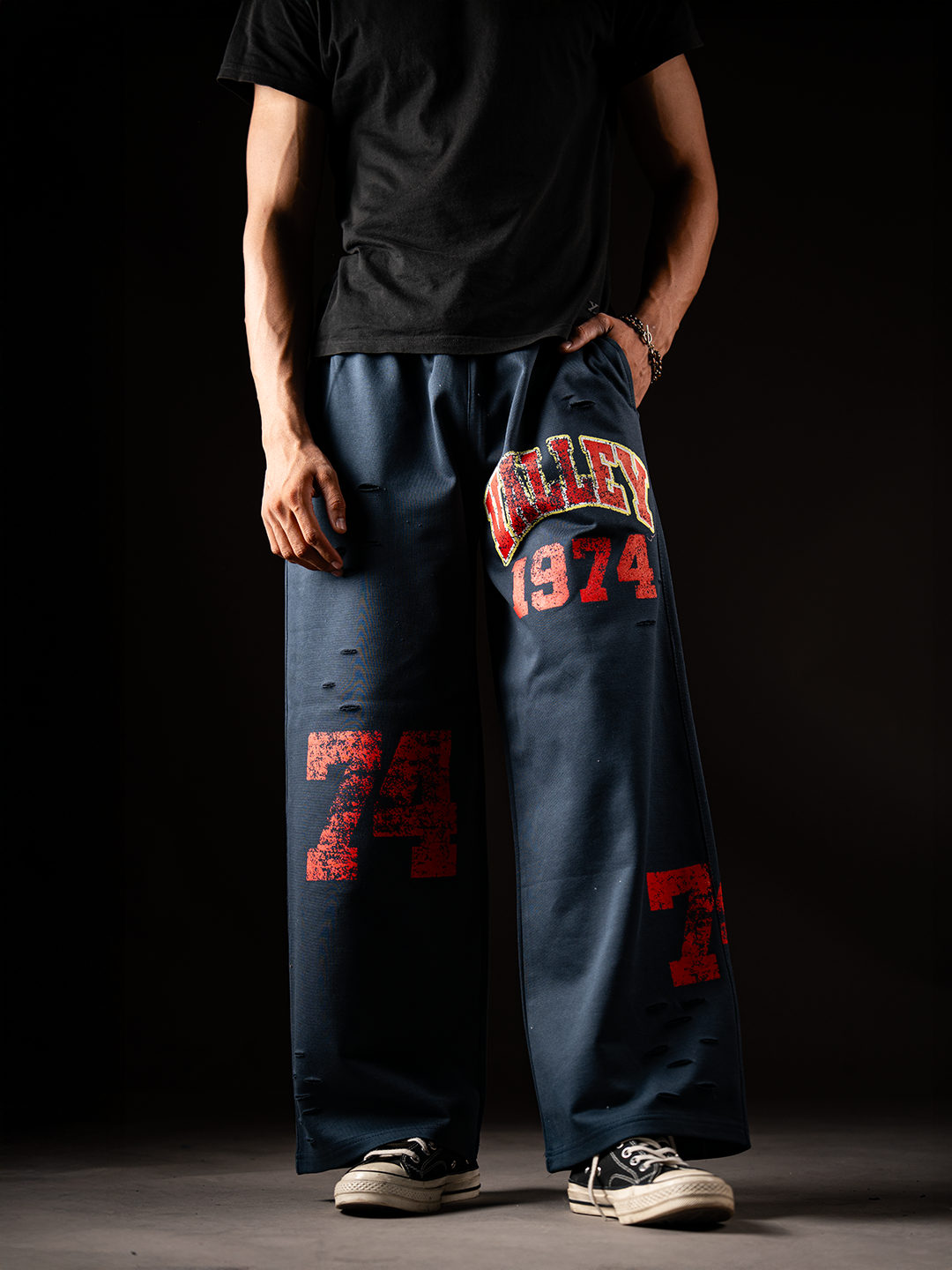 !974 NAVY BLUE SWEATPANTS